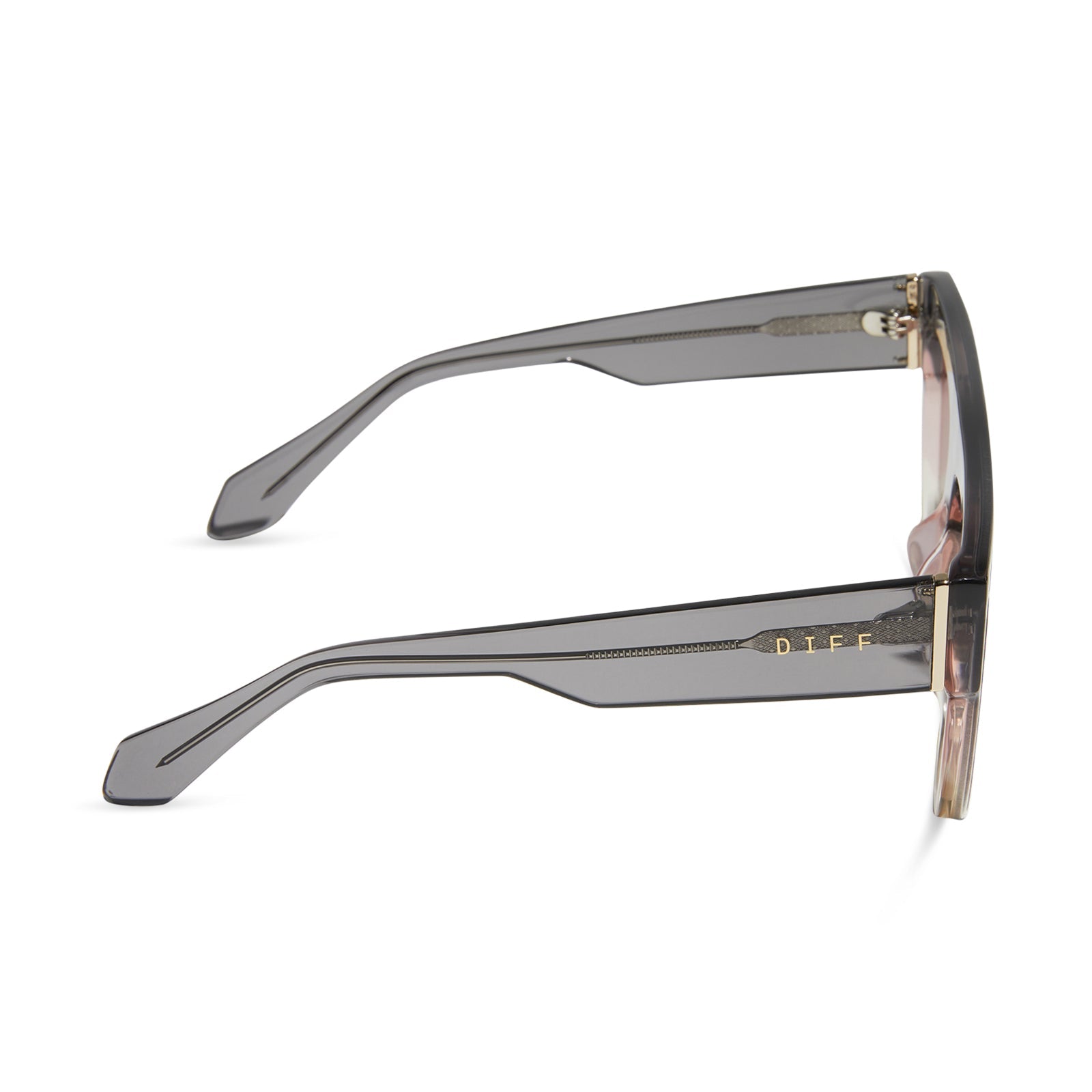 Womens | Georgie Sunglasses | Black Smoke | Vintage Rose Crystal Ombre/Mauve/Silver Flash Lenses