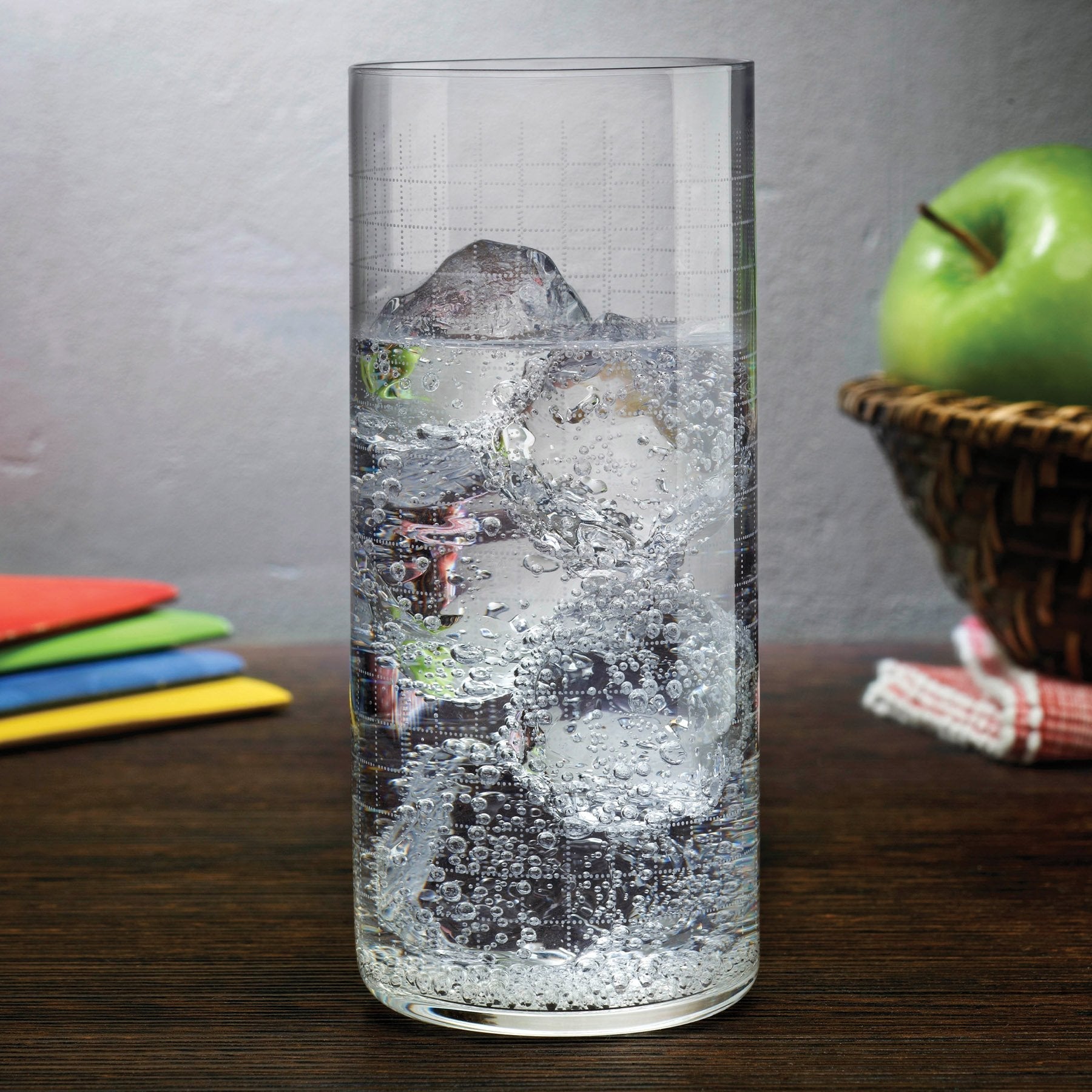 Finesse Grid Drink Glasses - Long | Clear Crystal | Set of 4