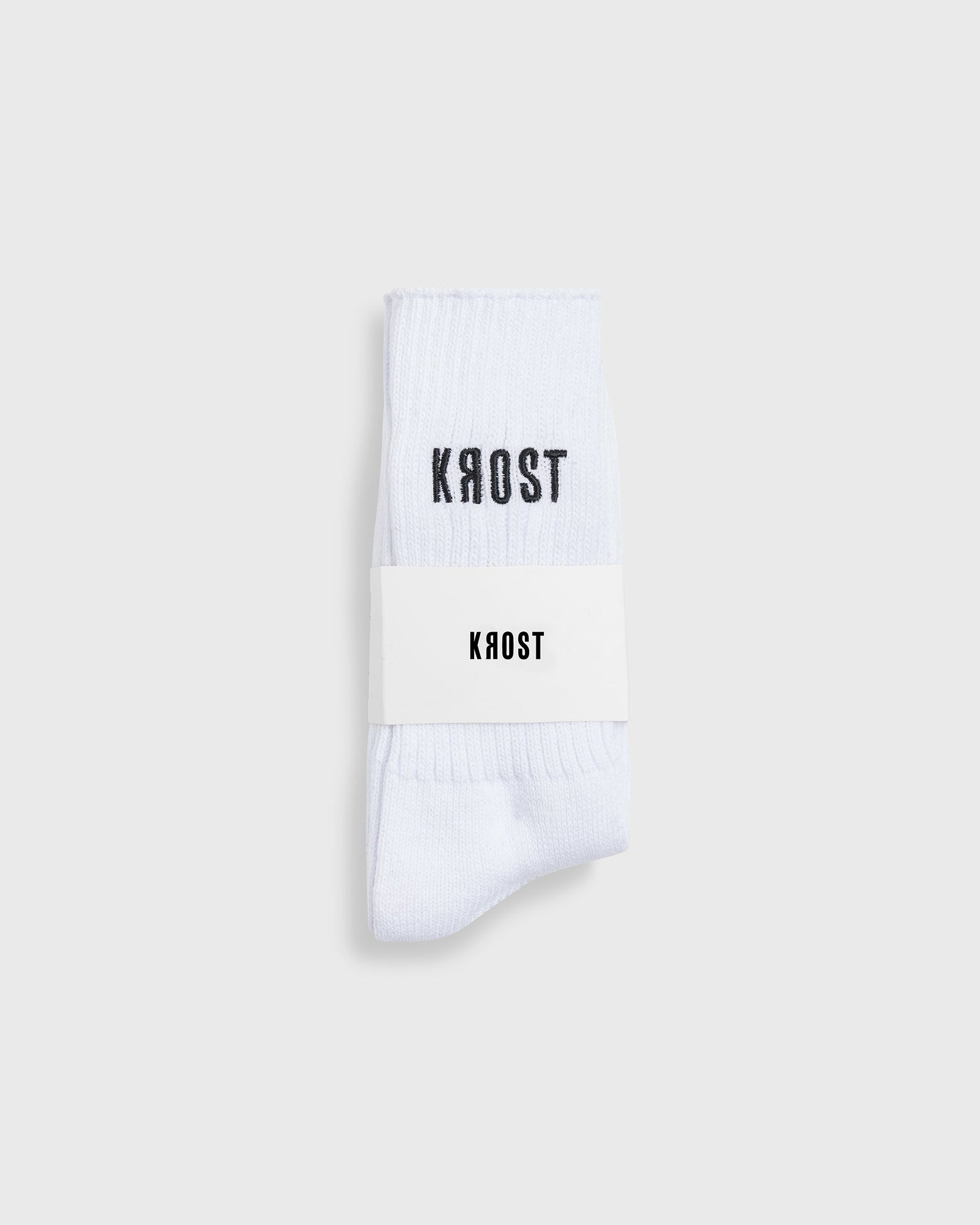 Embroidered Organic Cotton Rib Knit Socks (2-Pack) | White