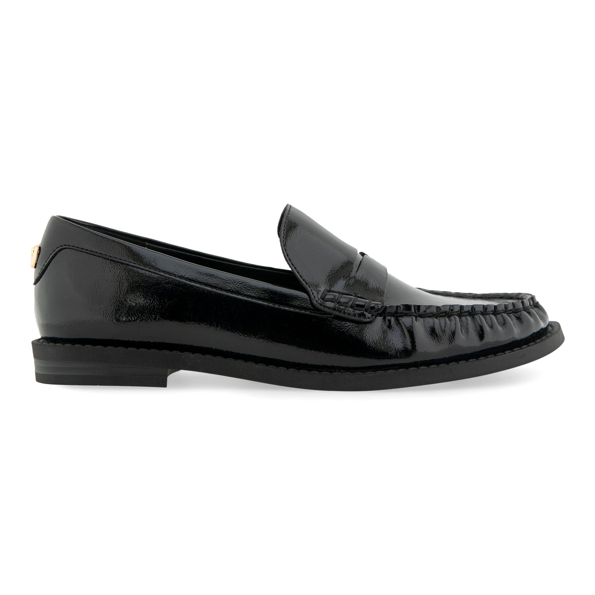 Sienna | Black Crinkle Patent Faux Leather
