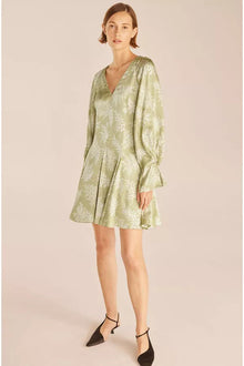 Godet Dress | Arden Fern Linen Combo