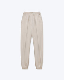 Jolien Slip-Satin Tapered Pants | Creme