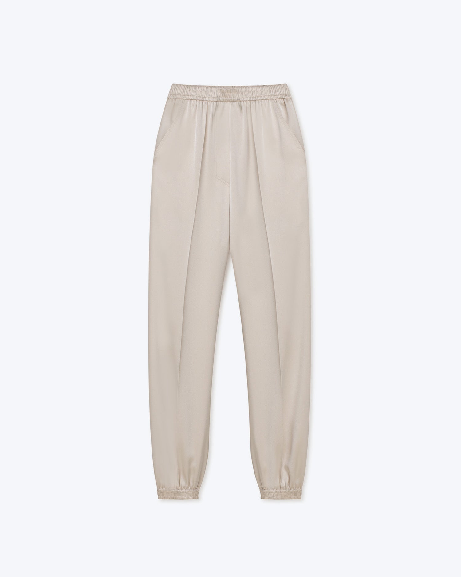 Jolien Slip-Satin Tapered Pants | Creme