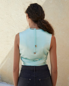 Corsica Laced Satin Top | Mint