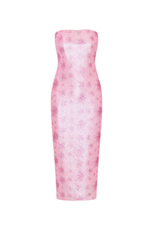 Stasia Sequin Midi Dress | Flamenco Pink