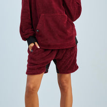 Sherpa Fleece Lounge Shorts | Cabernet/Black