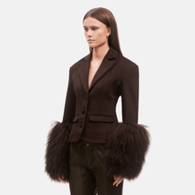 OW Collection FRANCES Wool Blazer Blazer 166 - Chocolate Brown