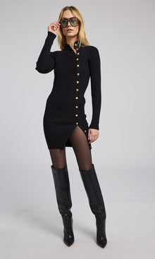 Yara Rib Dress | Black