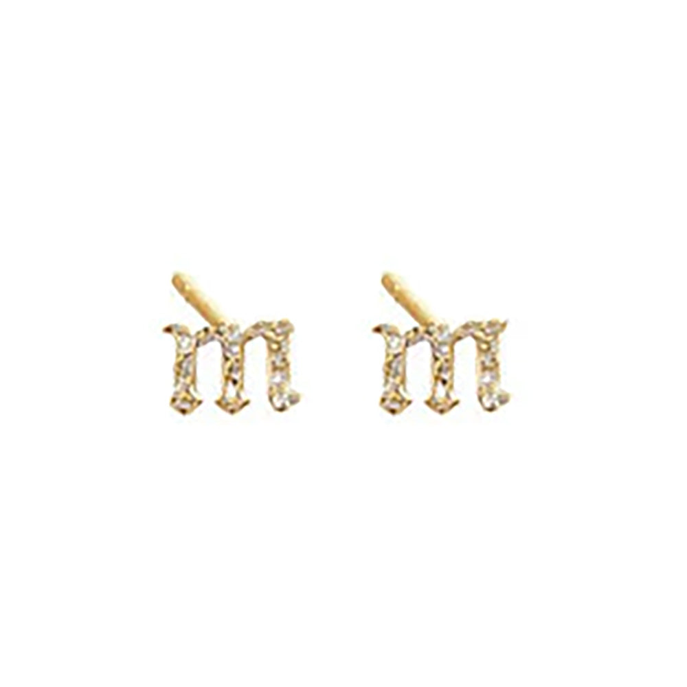 The Gothic Initial Earrings (Lowercase) | Gold Vermeil