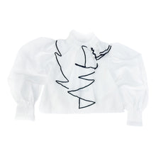 Girl | Gwen Blouse With Ruffle Trim | White x black