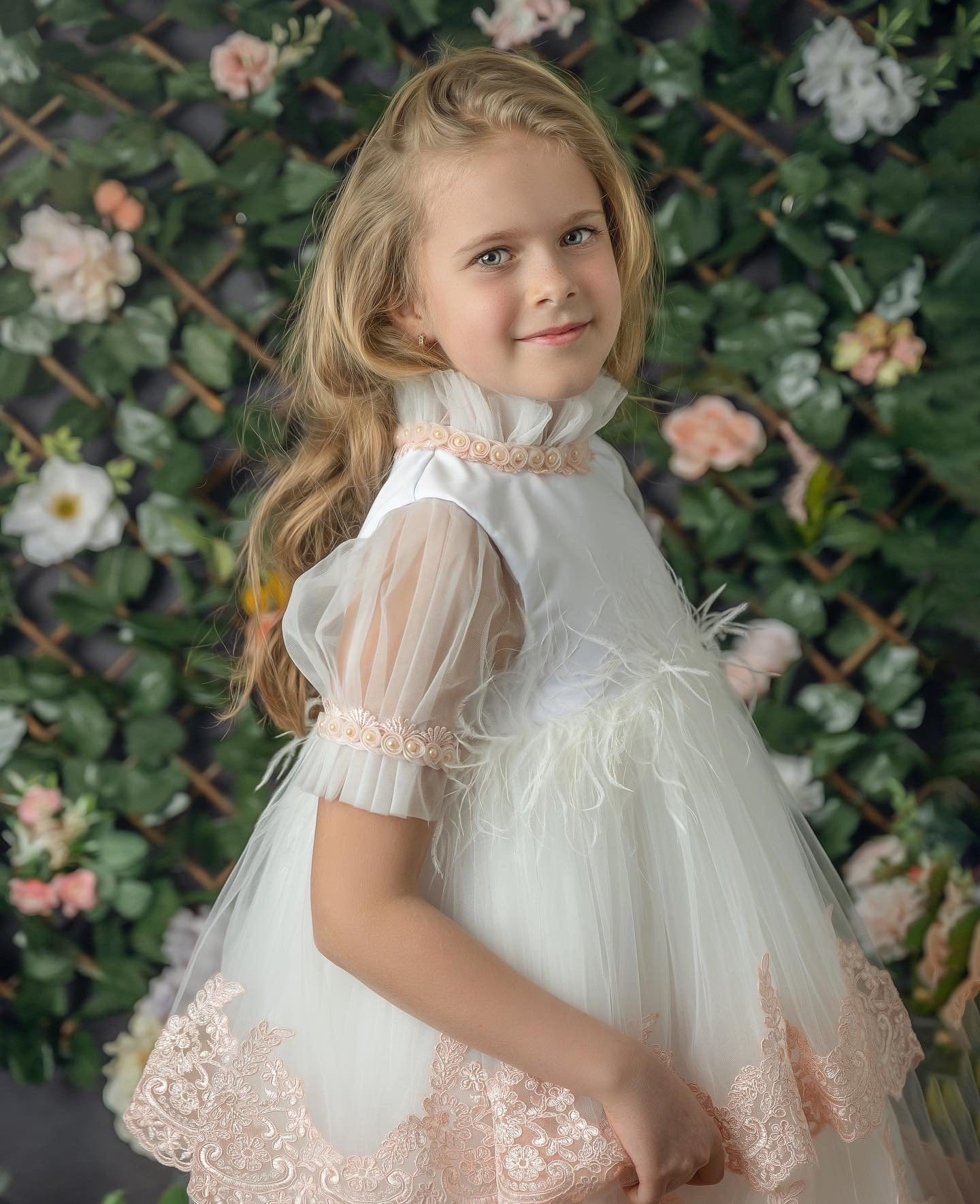 Laila Embroidered Feather Dress - Petite Maison Kids