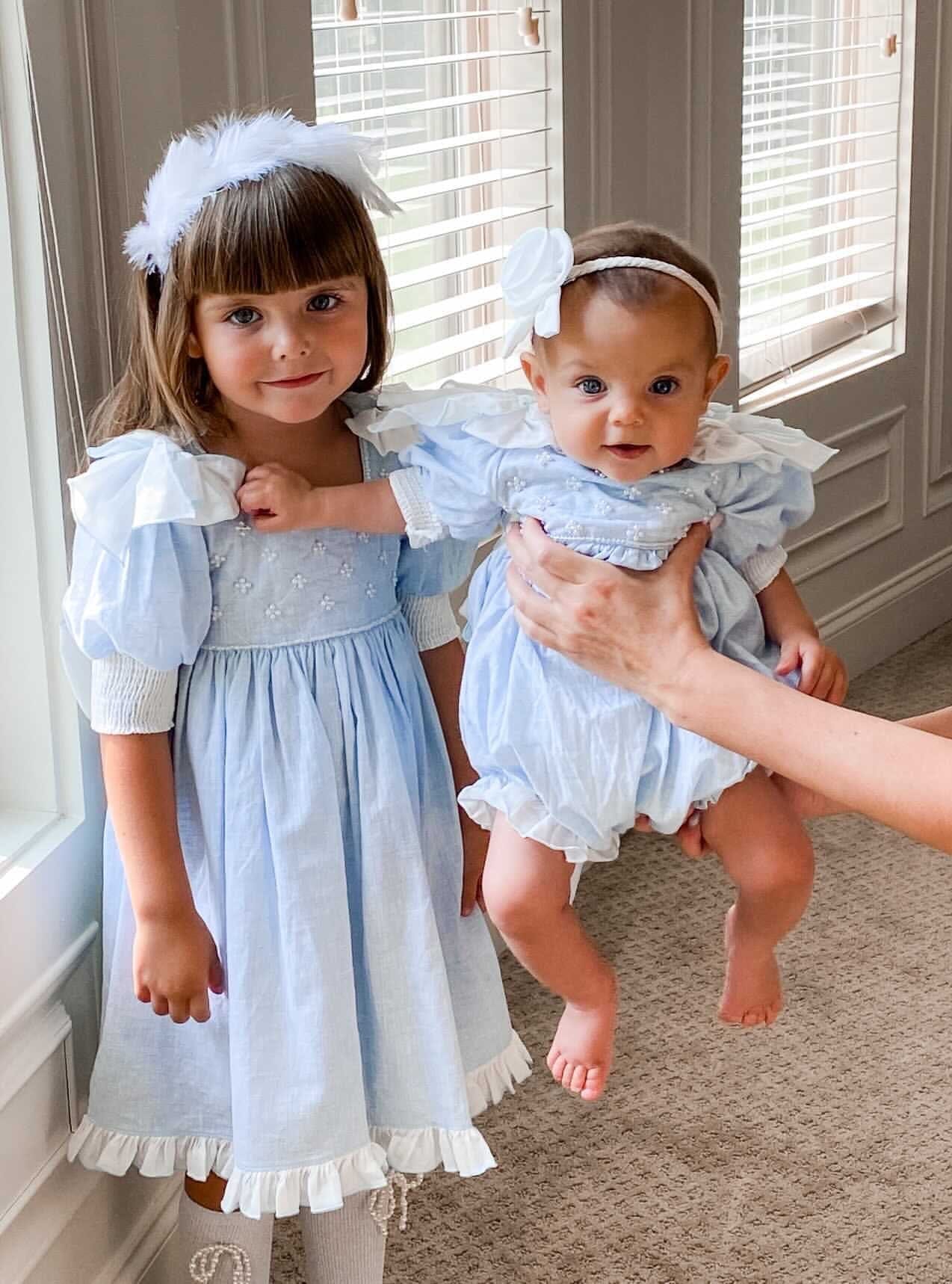 Charlotte Baby Blue Romper - Petite Maison Kids