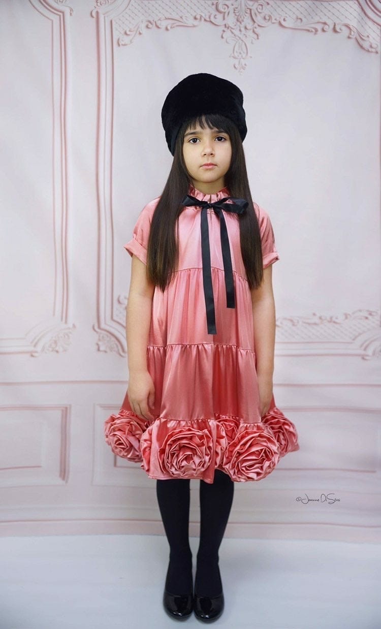 Satin Rose Dress - Petite Maison Kids