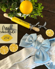 Girl | Lola Lace Socks with Satin Bow | White x Blue