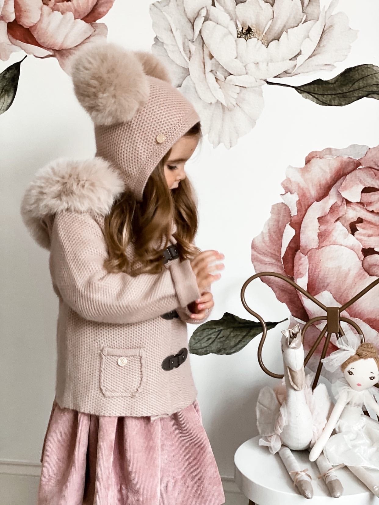 Honeycomb Dusty Pink Cashmere Pram Coat - Petite Maison Kids