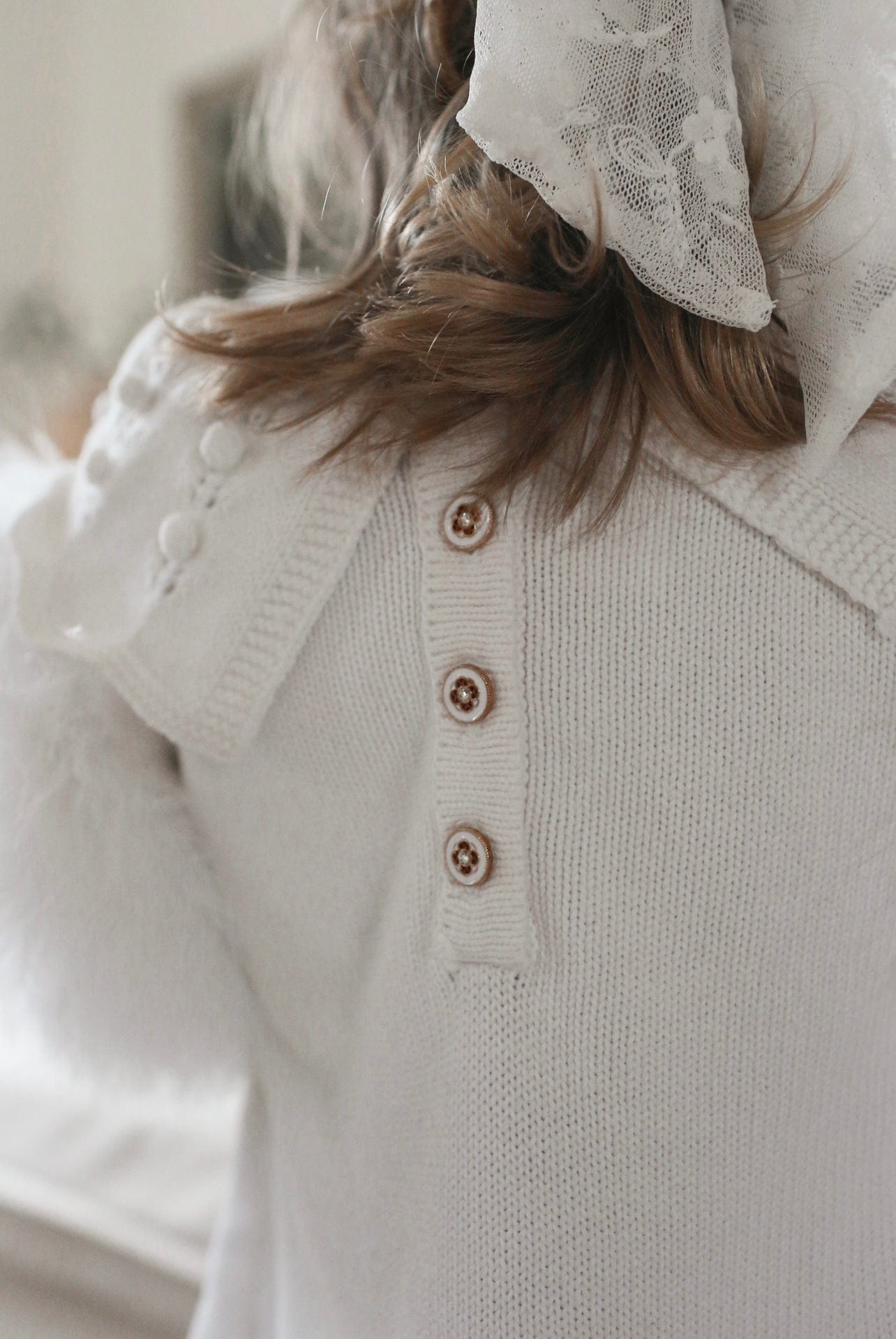 Ella Knit White Feather Dress - Petite Maison Kids