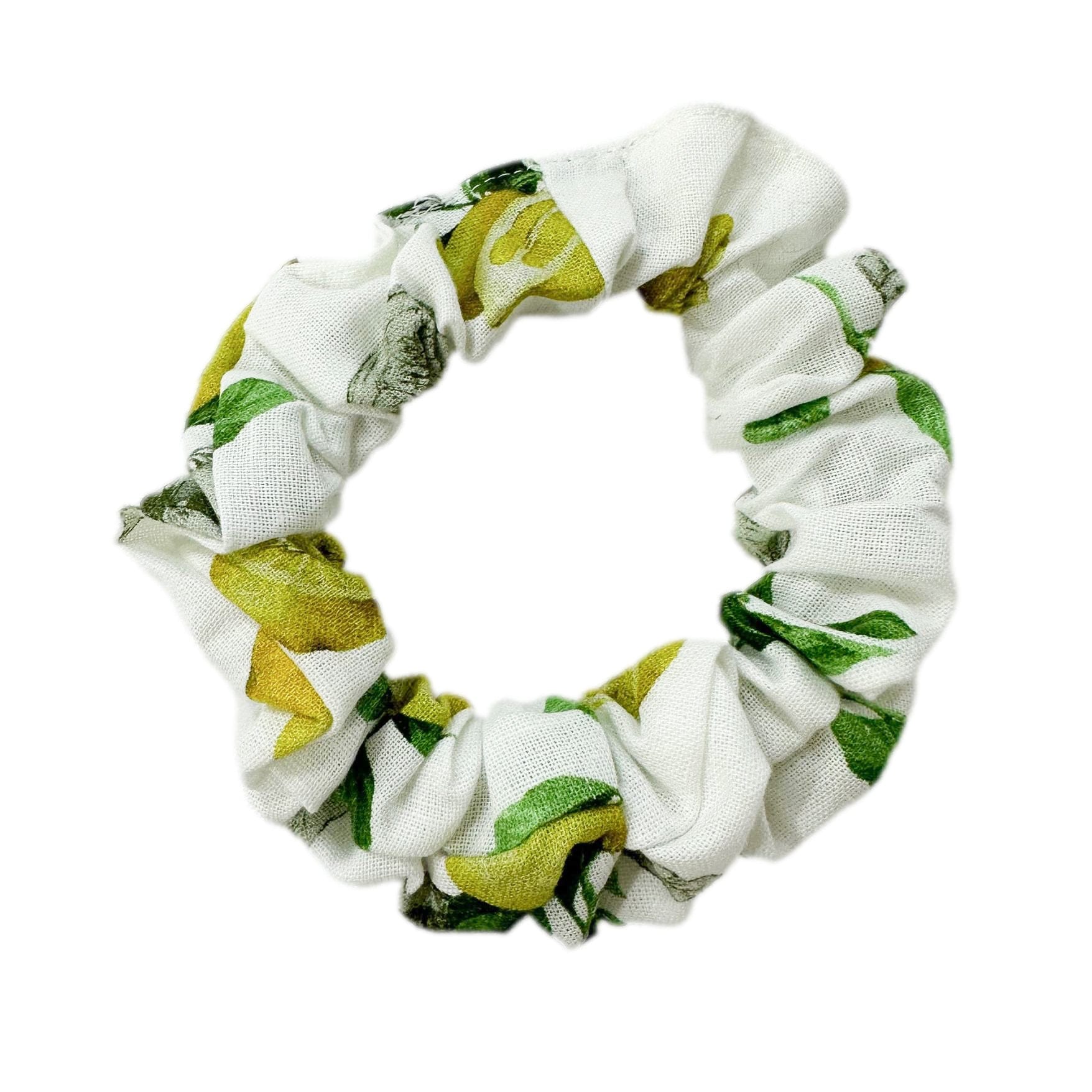 Amalfi Lemon Print Linen Scrunchie | Lemon