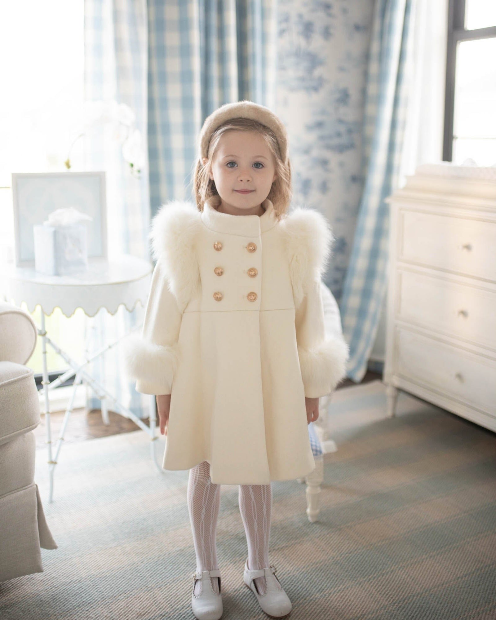 Evie Ivory Wool Coat - Petite Maison Kids