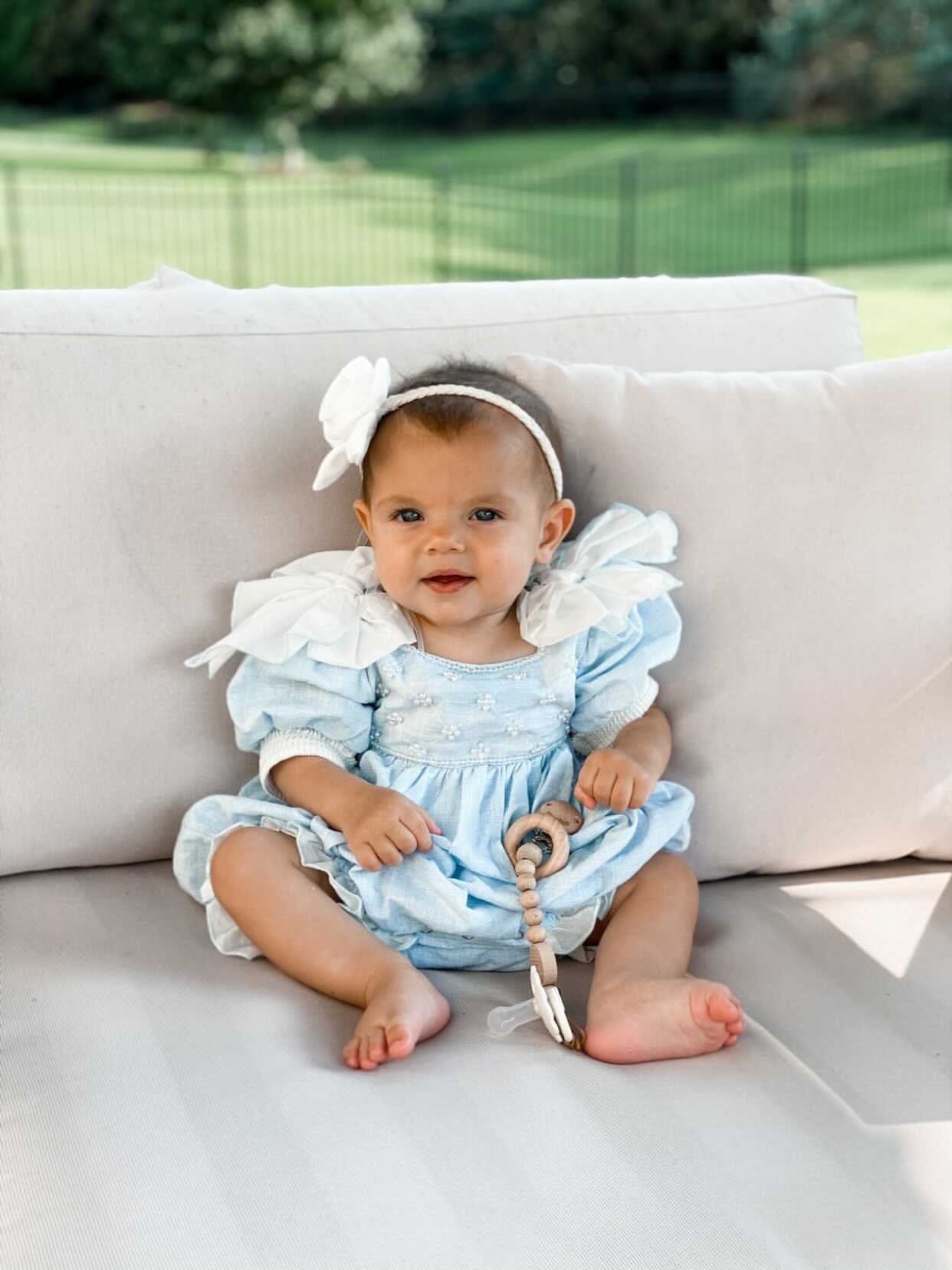 Charlotte Baby Blue Romper - Petite Maison Kids