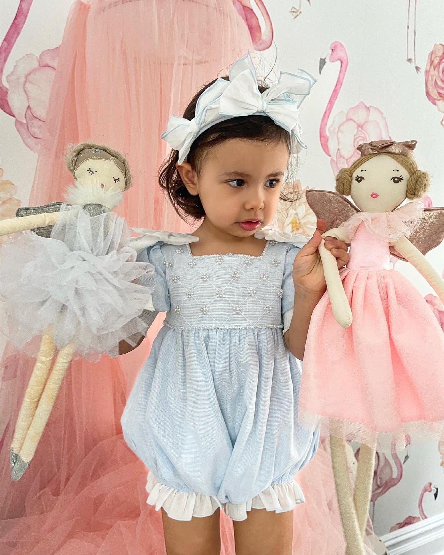 Charlotte Baby Blue Romper - Petite Maison Kids