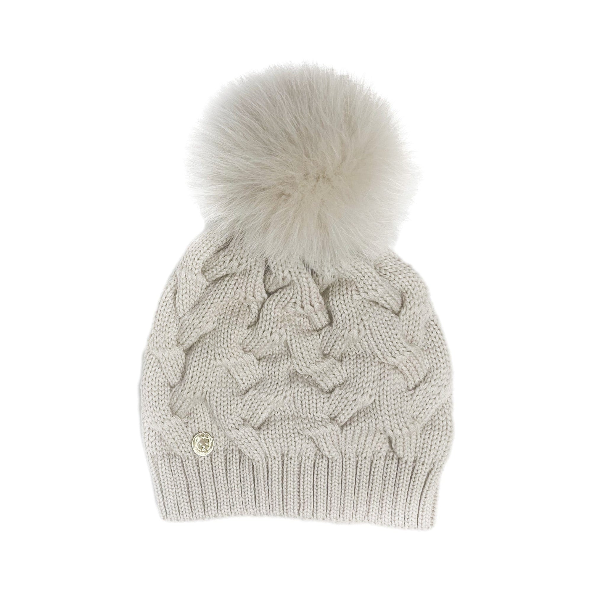 Women | Sandstone Merino Wool Adult Beanie Hat | Beige