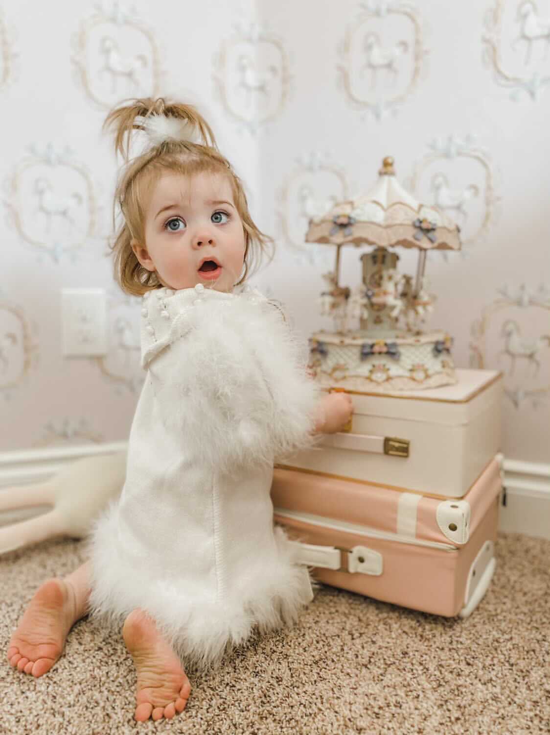 Ella Knit White Feather Dress - Petite Maison Kids