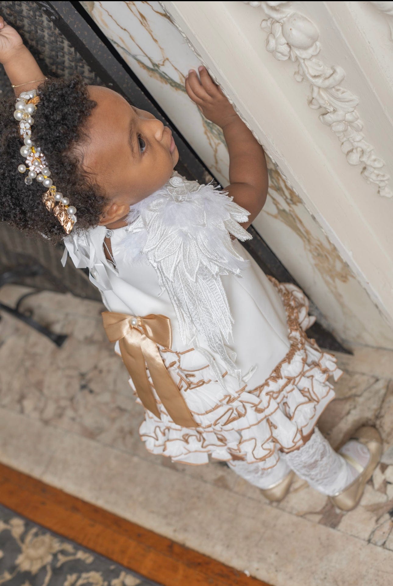 Angelina White Feather Wings Dress - Petite Maison Kids