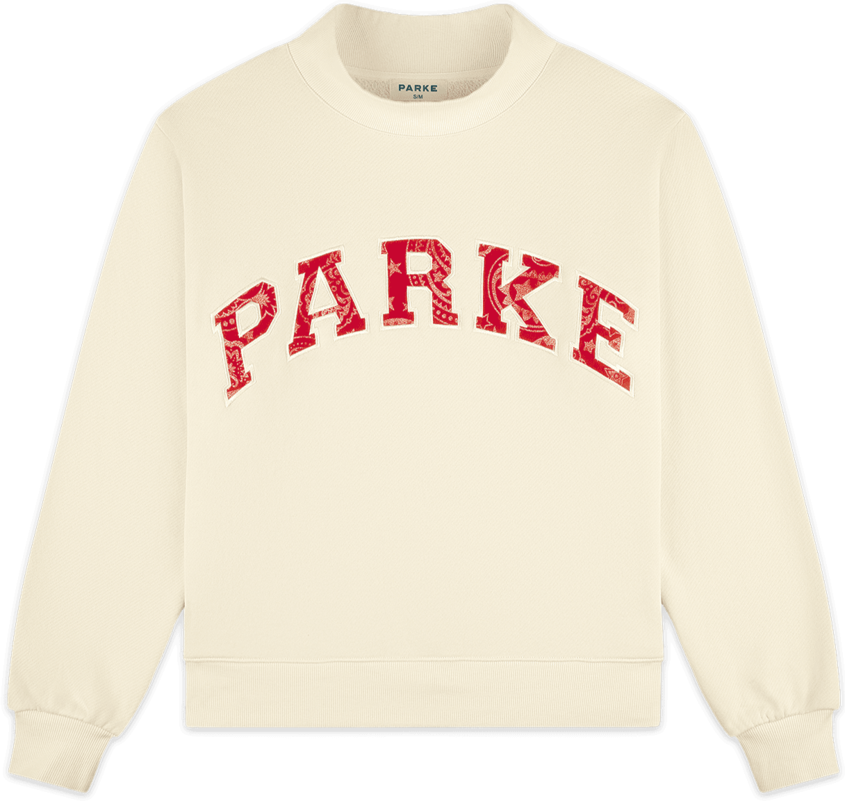 cream + red paisley