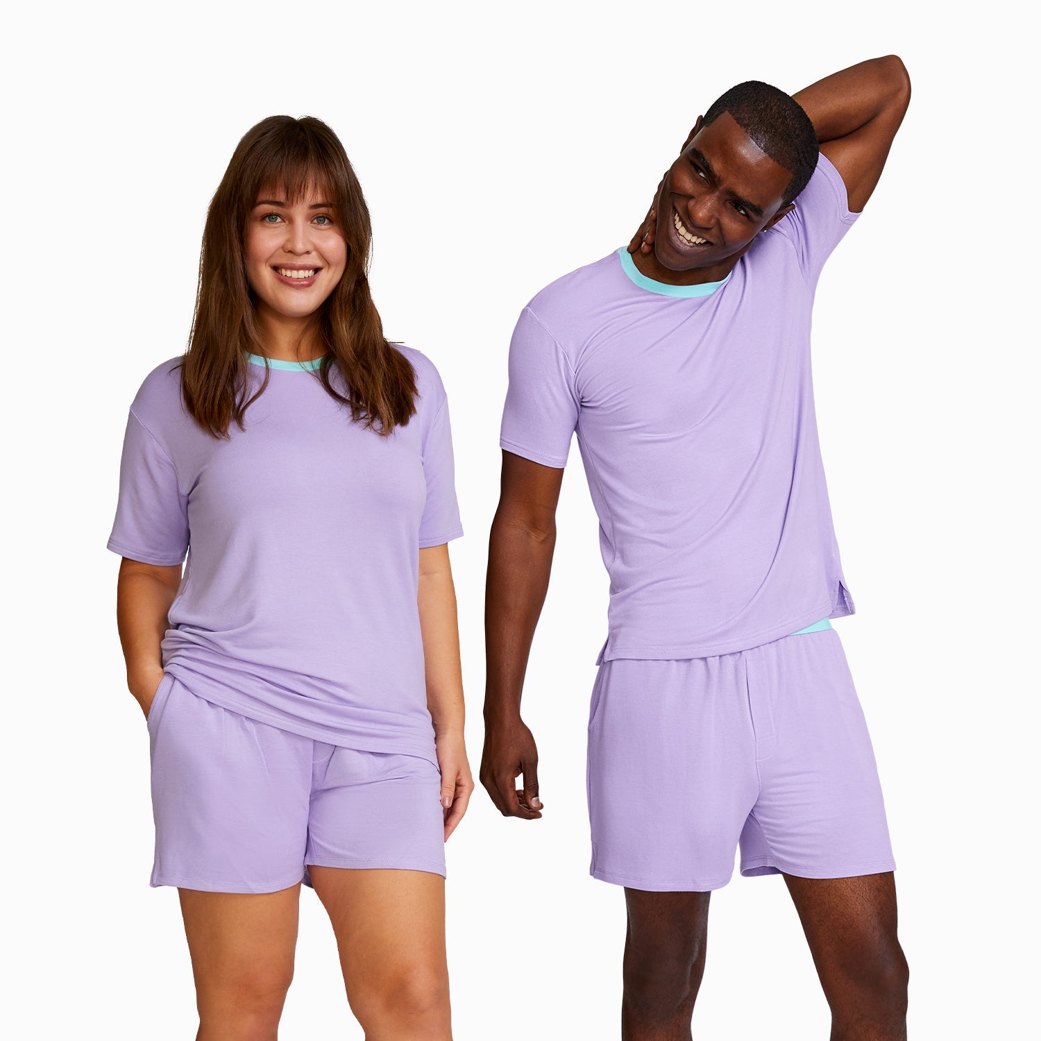 Modal Boxer Lounge Shorts | Boxers with Pockets | Lavender/Mint