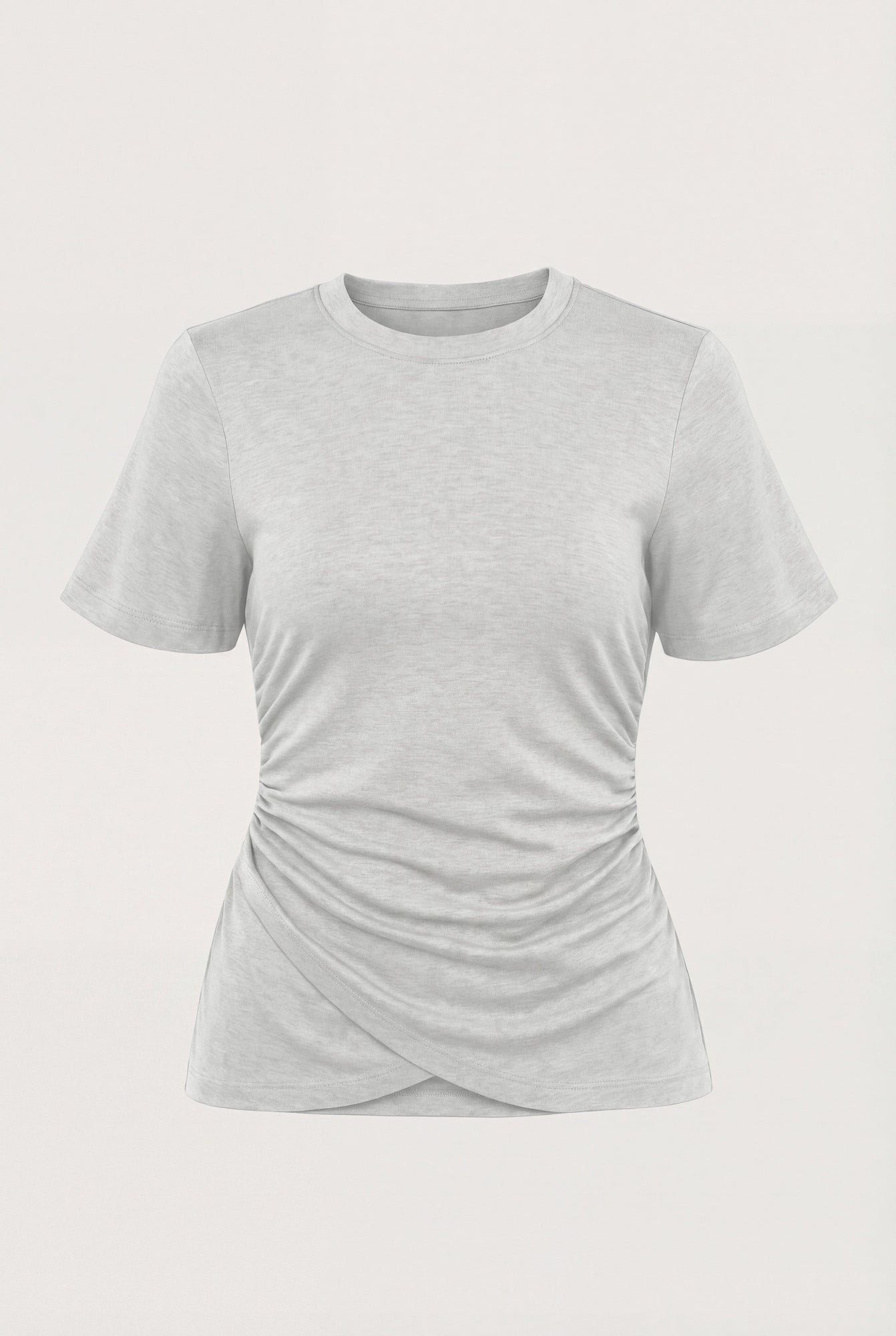 Arya | Janette Front-Wrap Jersey Tee in Size Small - Flat