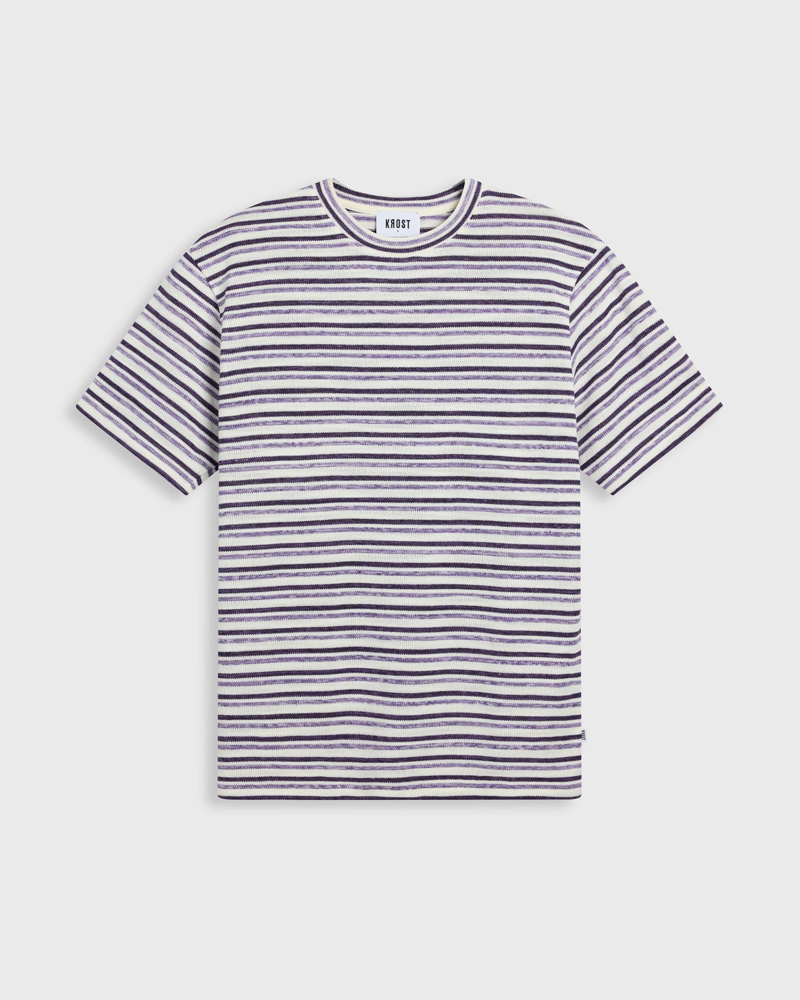 Purple, grey, white striped oversized tee shirt - unisex mens & womens designer fashion tees by Krost