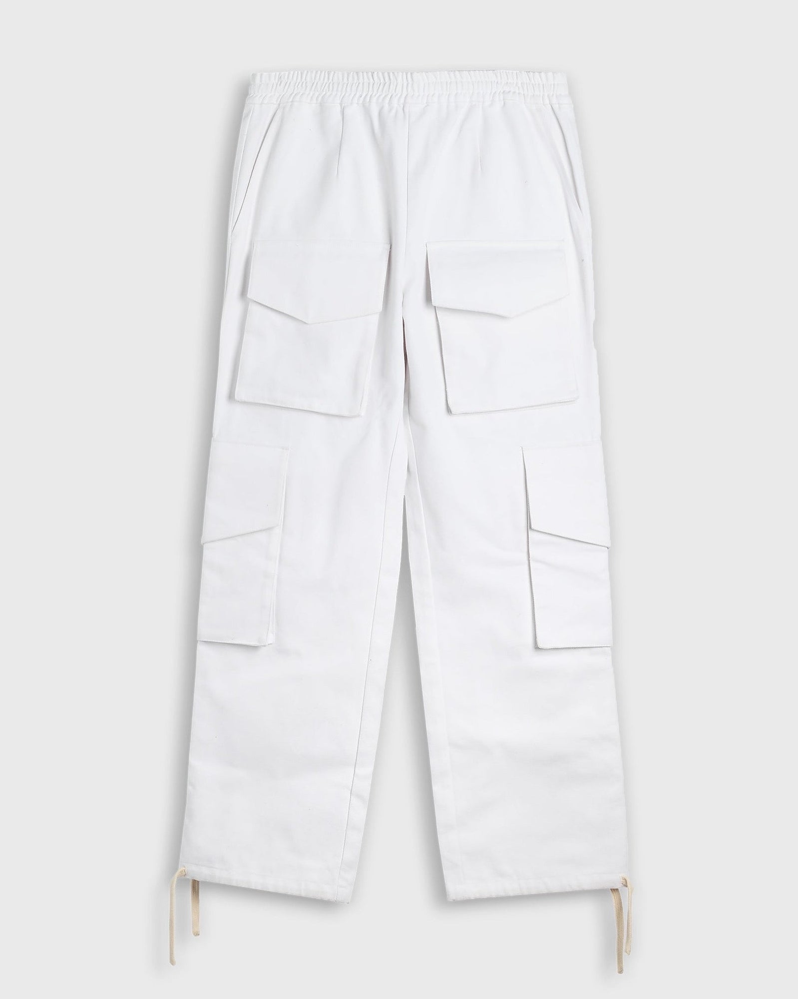 White cargo pant- unisex fashion bottoms for men & women by Krost.