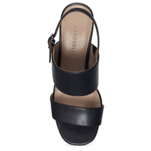 Emmex Sandal Block Heel | Black Faux Nappa