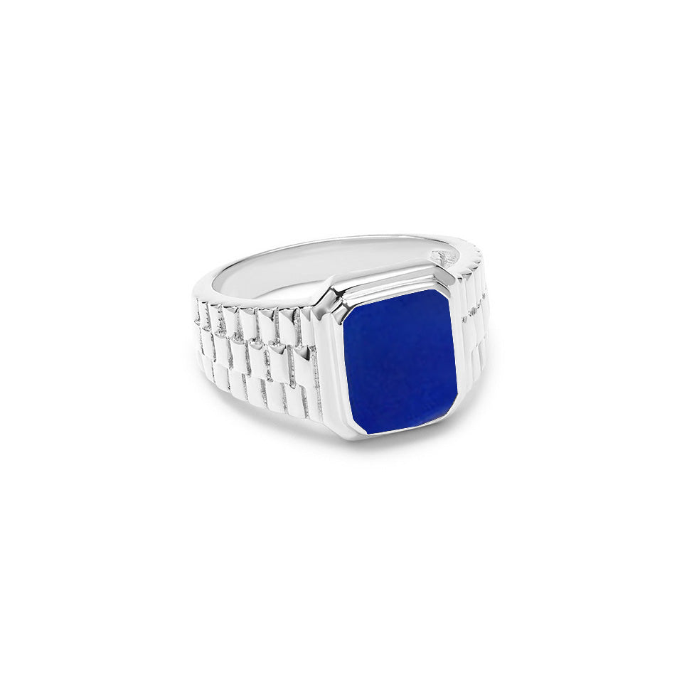 The Lapis Valine Ring | Silver