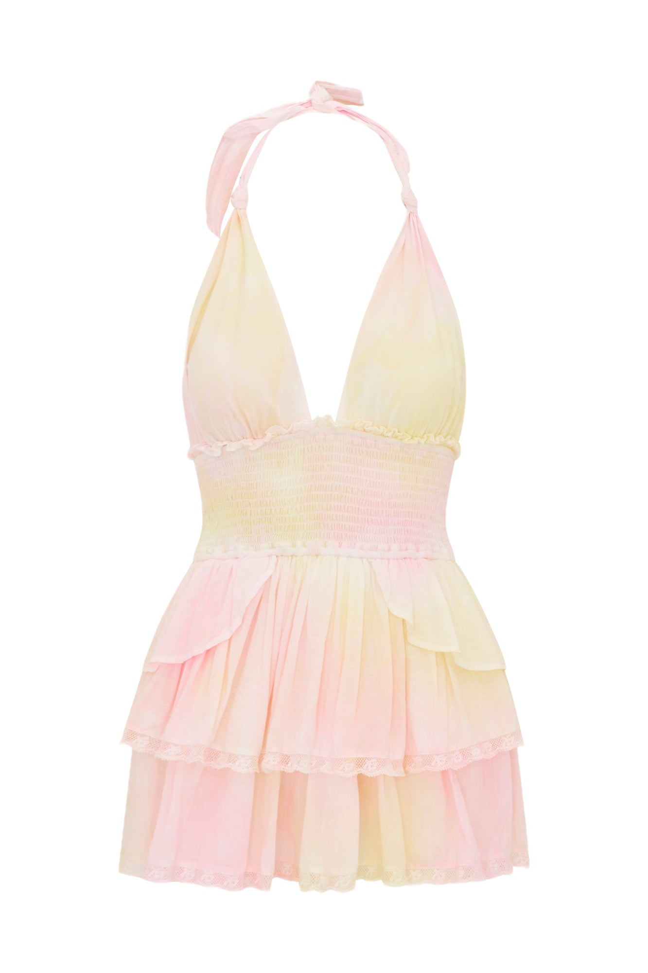 Deanna Tie-Dye Halter Mini Dress | Lemonade Kisses