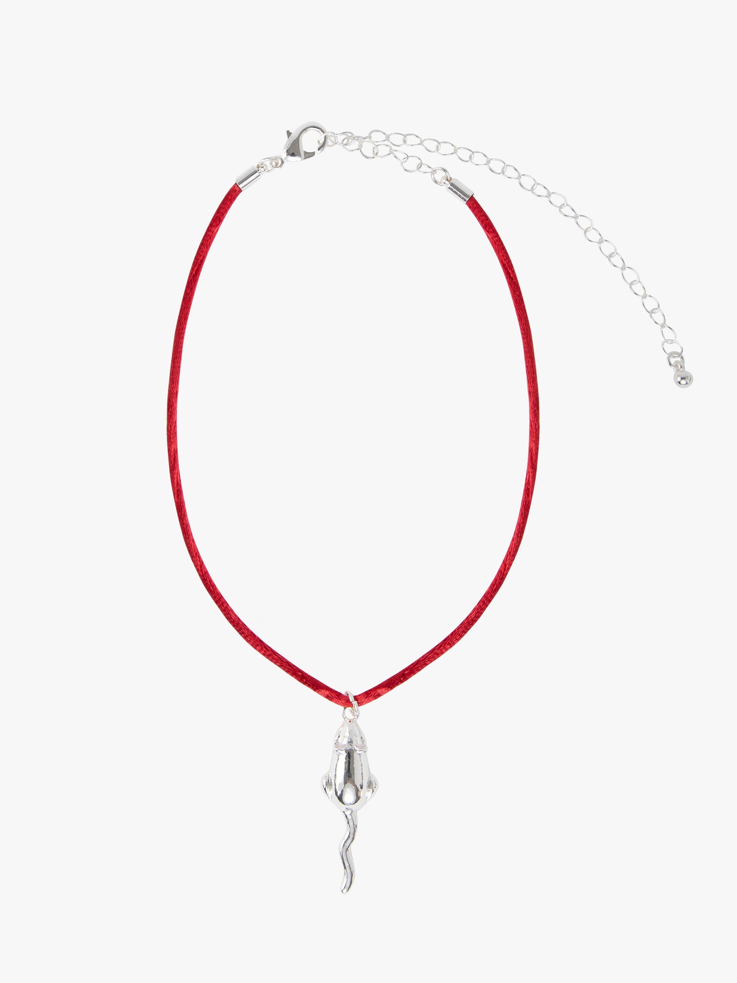 Small Rat Necklace | Red x Silver