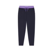 Breathable Modal French Terry Sweatpants | Navy/Hot Purple