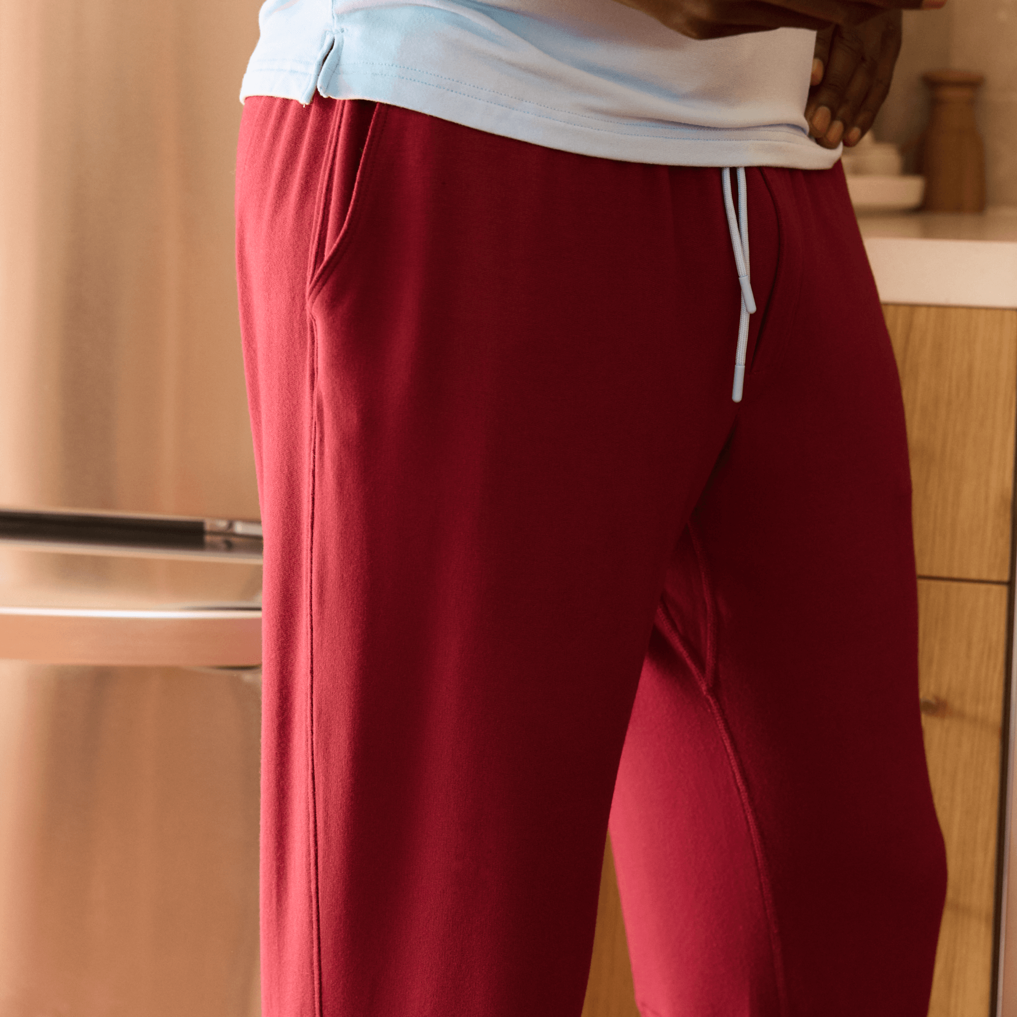 Breathable Modal French Terry Sweatpants | Cabernet/Cerulean