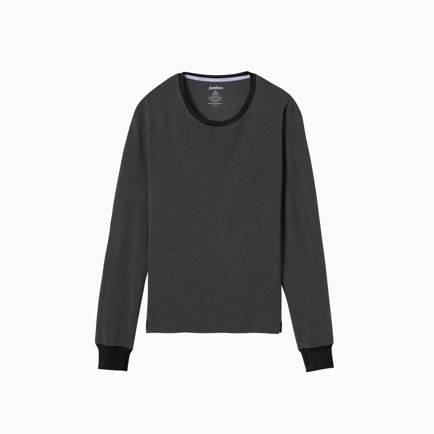 Modal French Terry Long-Sleeve Lounge Tee | Gray/Black