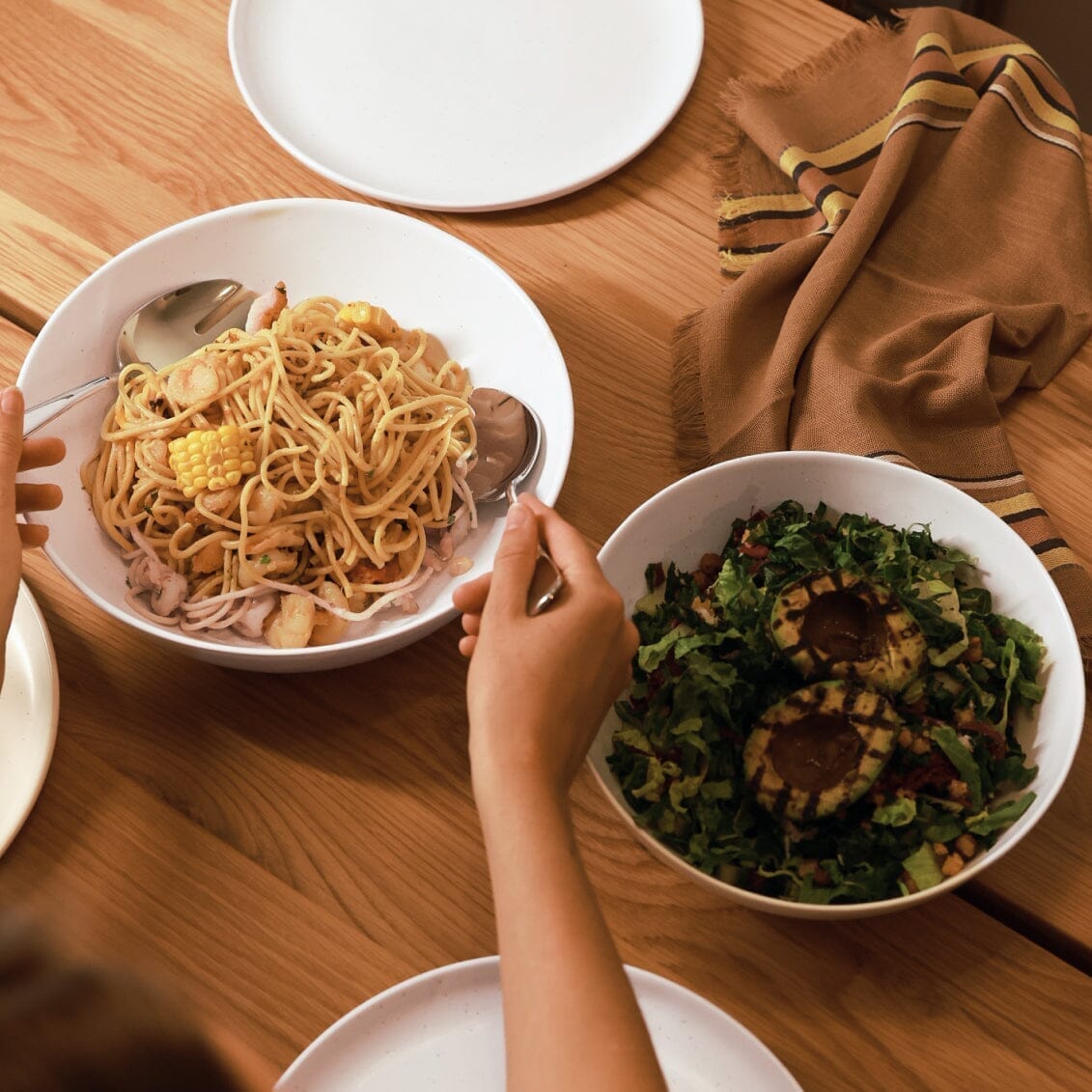 Low Serving Bowls | Cloud White