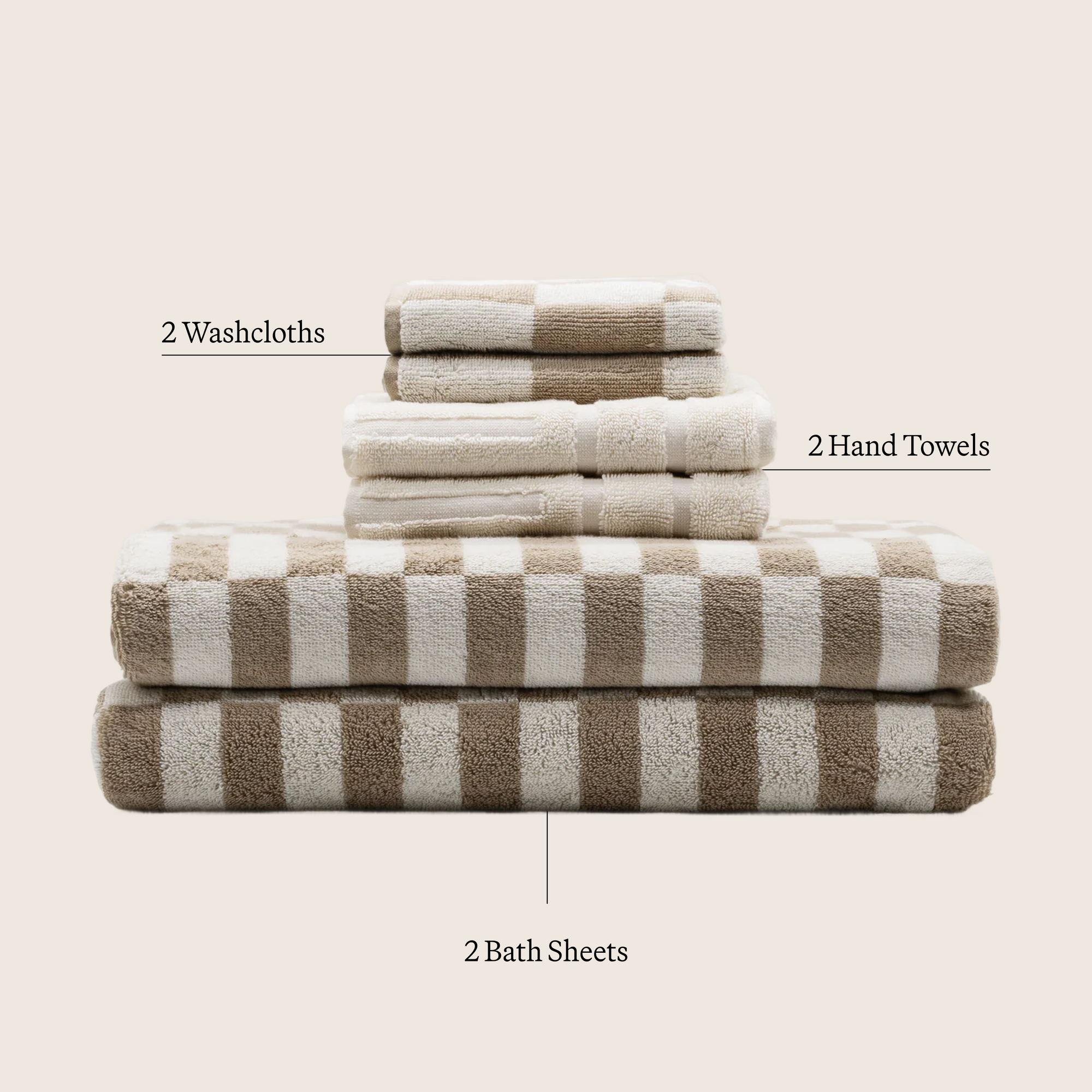 Pietra Australian Cotton Towels | Tan/Ecru