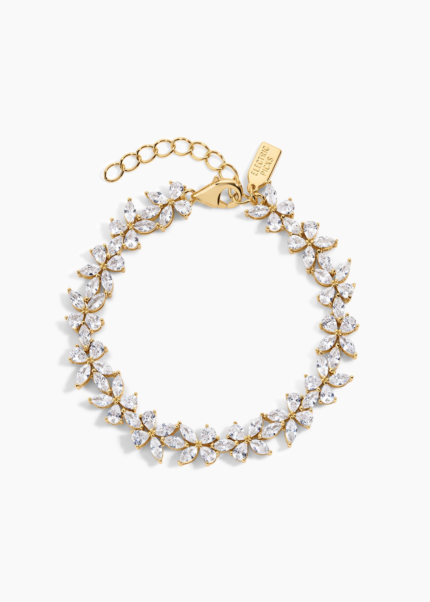 Wealthy Bracelet | Clear Crystal | 14K Gold Plated