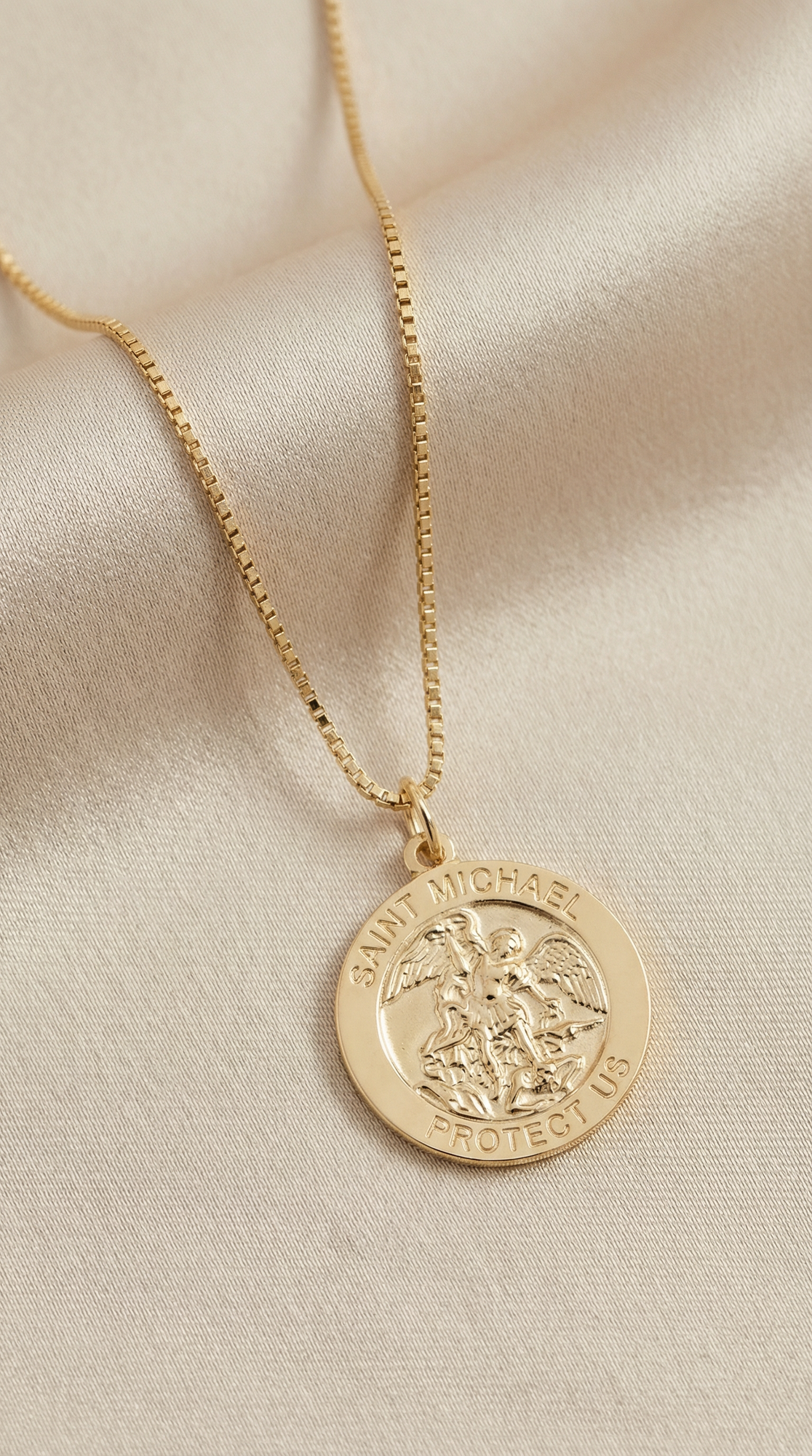 The Saint Michael Single Medal Necklace | Gold Plated