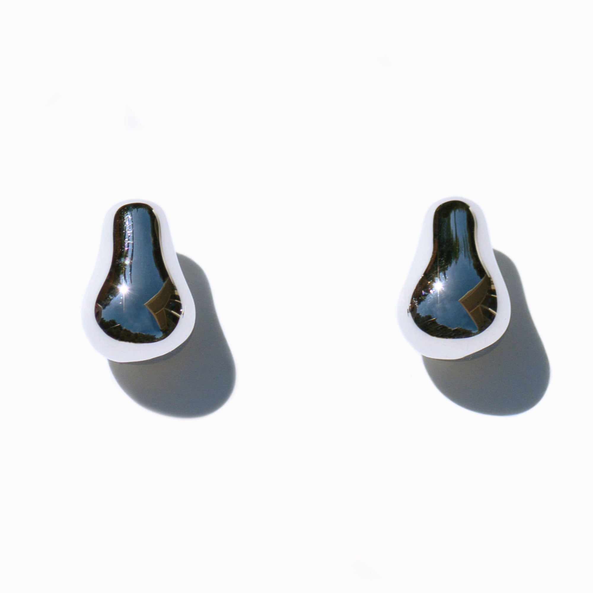 Mini Pear Earrings | Silver