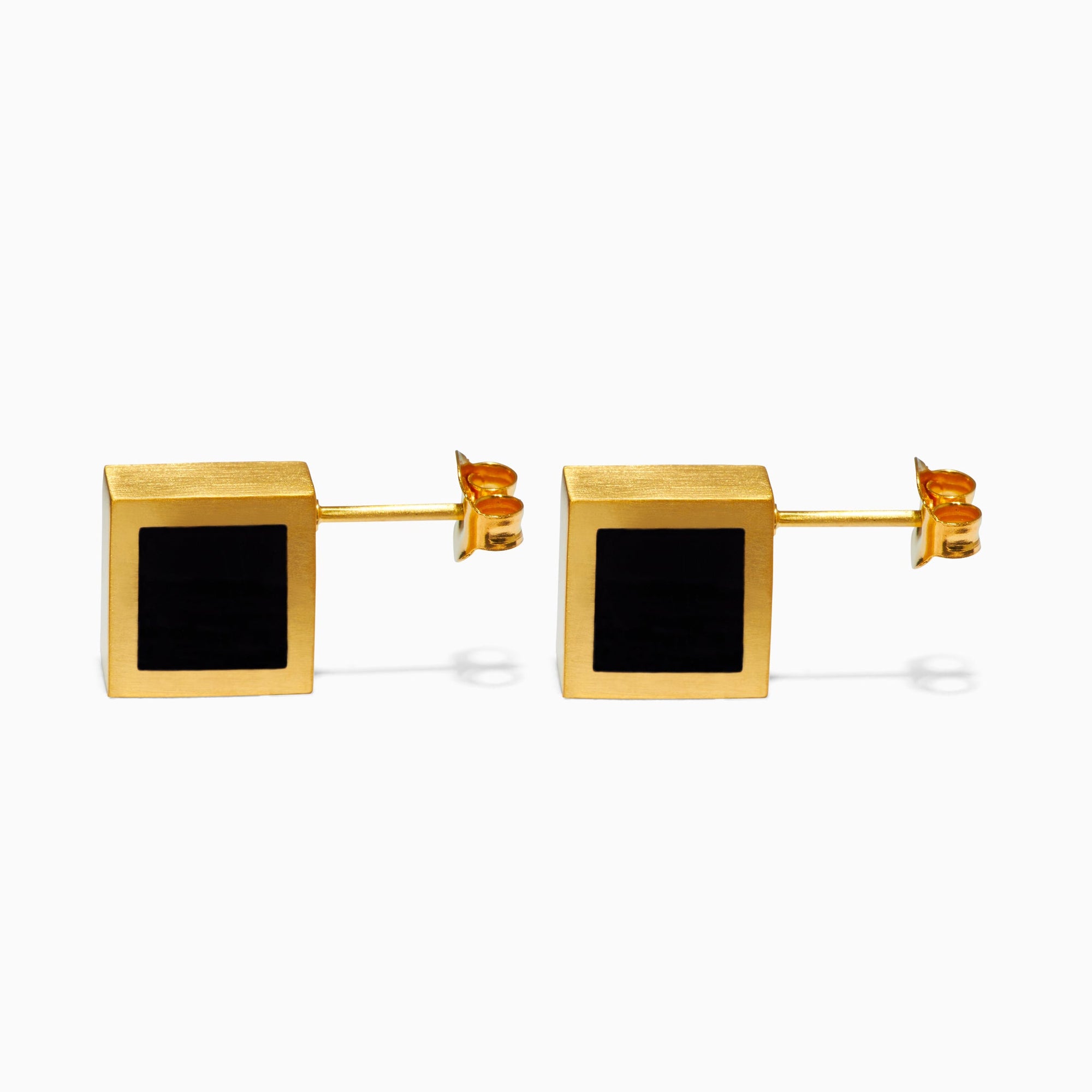 Phi Earrings | 18K Gold Plated | Onyx