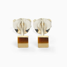 Square Earrings | Brass | Tiger's Eye