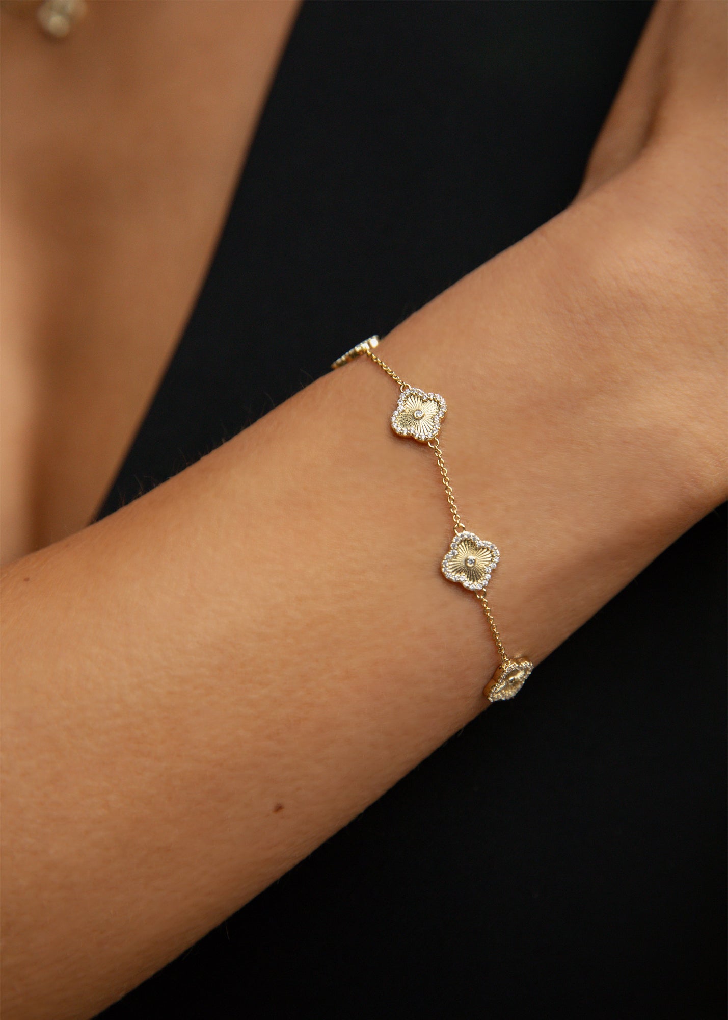 Mini Icon Bracelet | Clear Crystal | 14K Gold Plated