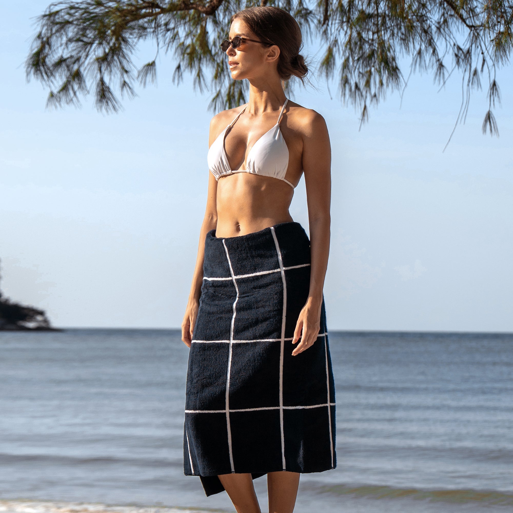 Miramar Australian Cotton Towels | Navy/White