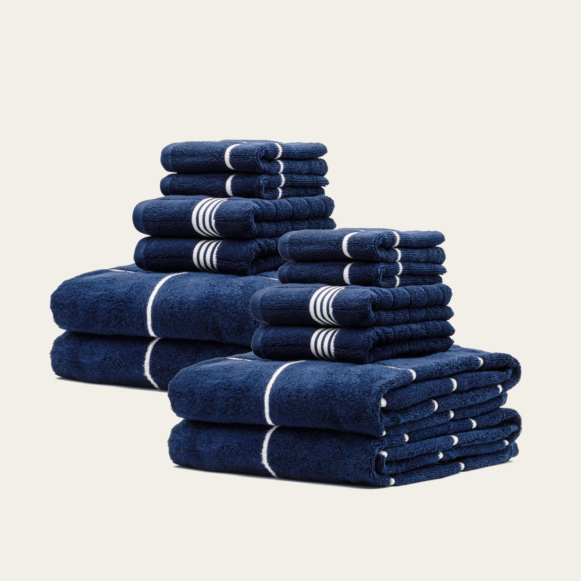 Miramar Australian Cotton Towels | Navy/White