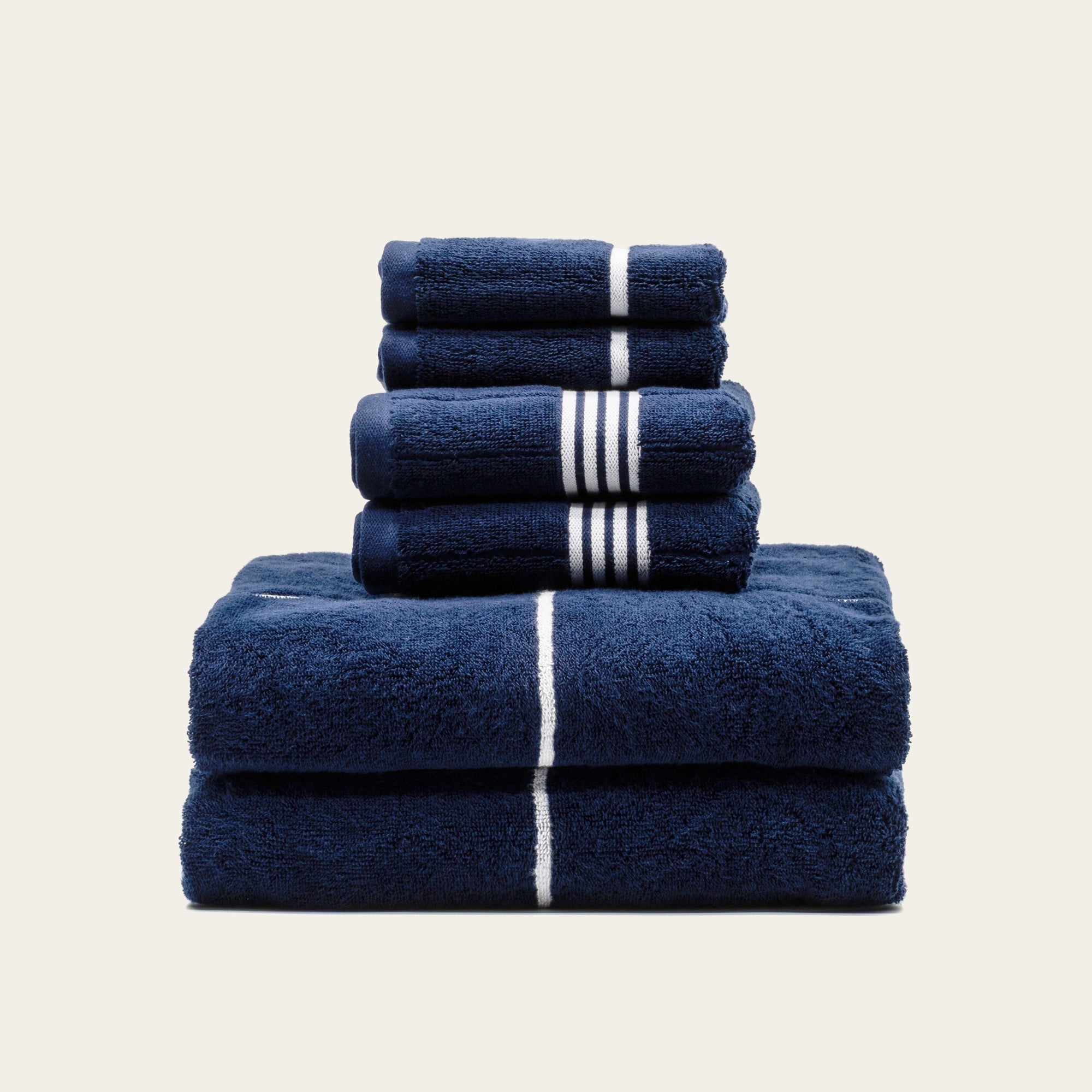 Miramar Australian Cotton Towels | Navy/White